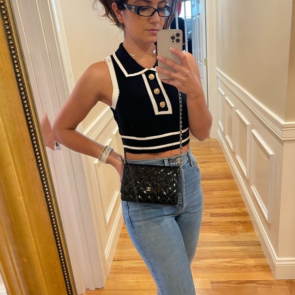 💯 CHANEL
Patent Quilted Wallet On Chain WOC Black - Picture 11 of 11